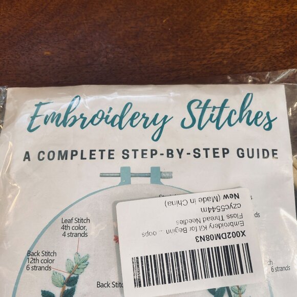 Embroidery Stitches Kit With Hoop & Step-By-Step Guide For Beginners - Picture 5 of 5